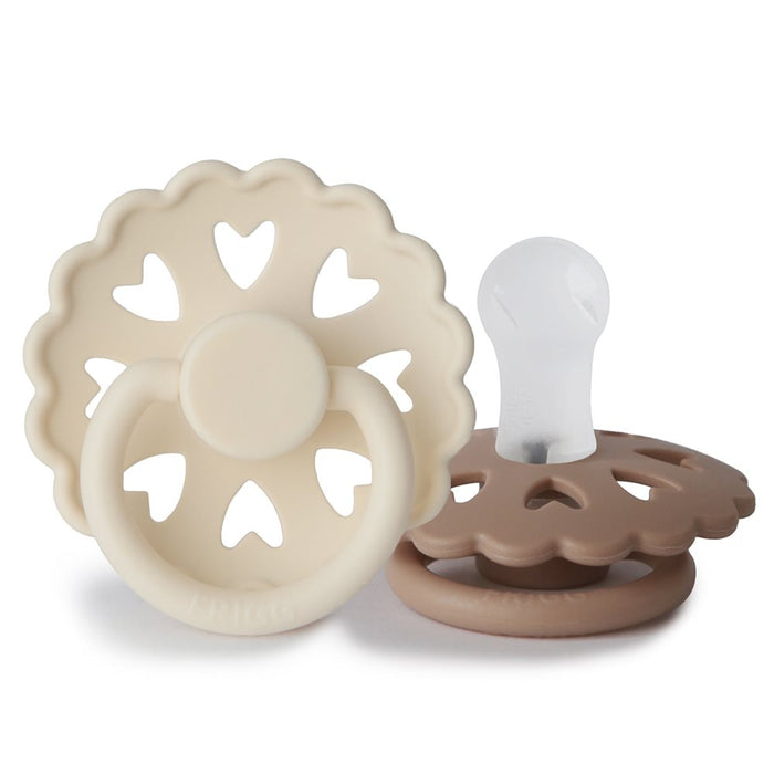 FRIGG Fairytale Tutit 2-pack (Ugly Duckling/Emperors New Clothes, pyöreä, silikoni) 1-koko