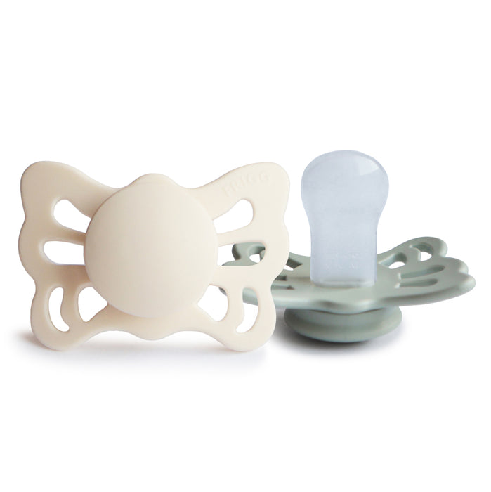 FRIGG Butterfly Tutit 2-pack (Cream/Sage, anatominen, silikoni) 1-koko