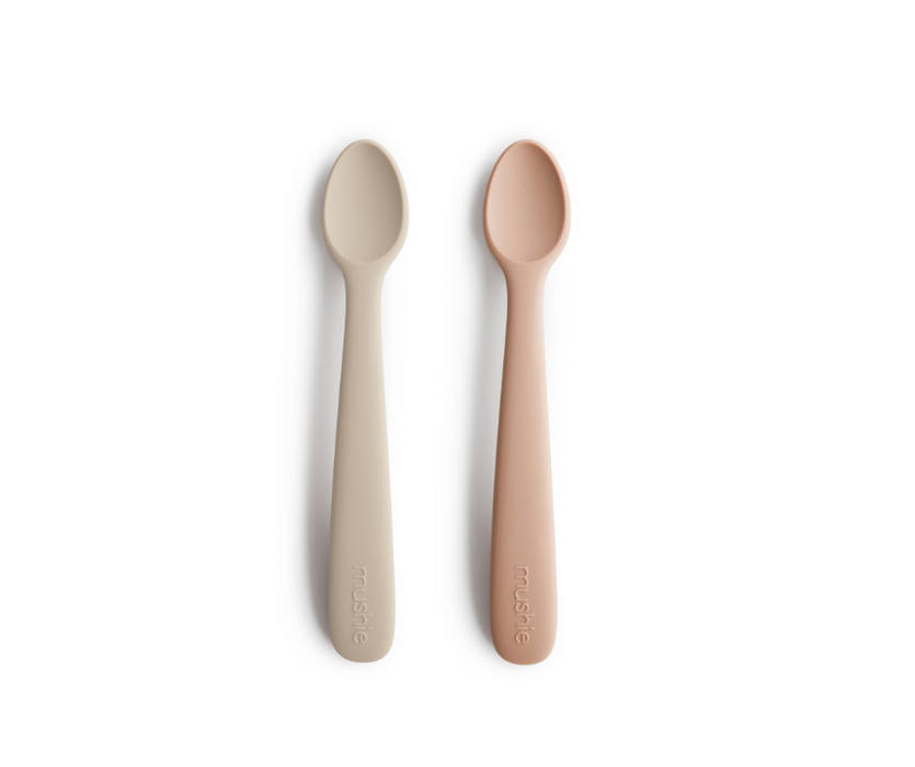 Mushie silikoninen lusikka 2kpl (Blush/Shifting Sand)