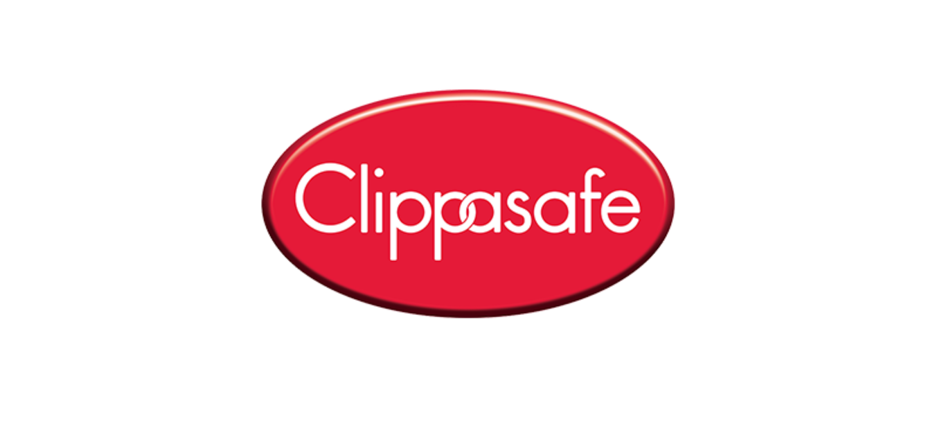 Clippasafen turvatuotevalikoima Oran verkkokaupassa. Kuvassa Clippasafen logo. 