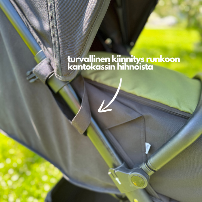 Aina-matkarattaat ja vauvaosa/kantokassi
