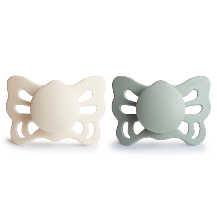 FRIGG Butterfly Tutit 2-pack (Cream/Sage, anatominen, silikoni) 1-koko