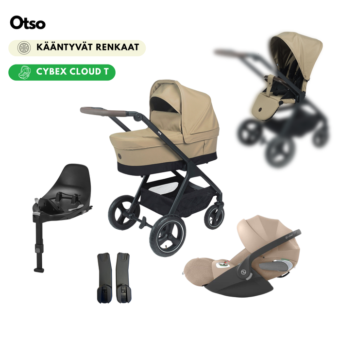 Otso yhdistelmävaunut starttipaketti (+ Cybex Cloud T PLUS-kaukalo jalustalla)