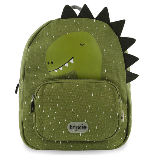 Trixie reppu (dino) vihreä kuvattuna edestä päin 