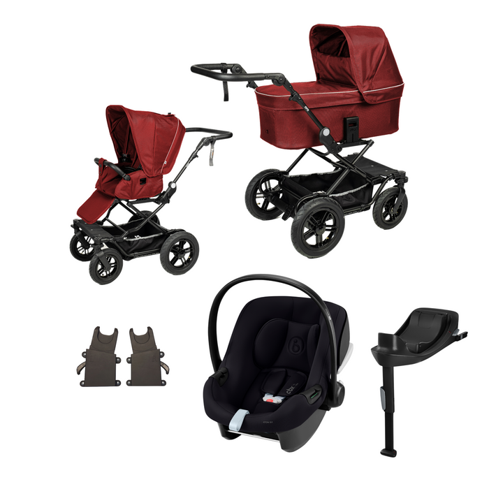 Starttipaketti Ora Unto2 -yhdistelmävaunut kääntyvillä renkailla (Yhdistelmävaunut, Cybex Aton B2 -turvakaukalo, jalusta, adapterit)
