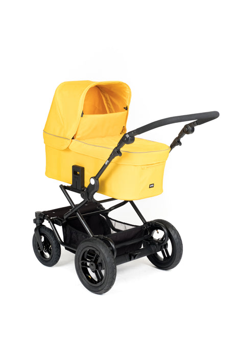 Ora Unto Mix lastenvaunut kantarellin värisenä kääntyvillä renkailla